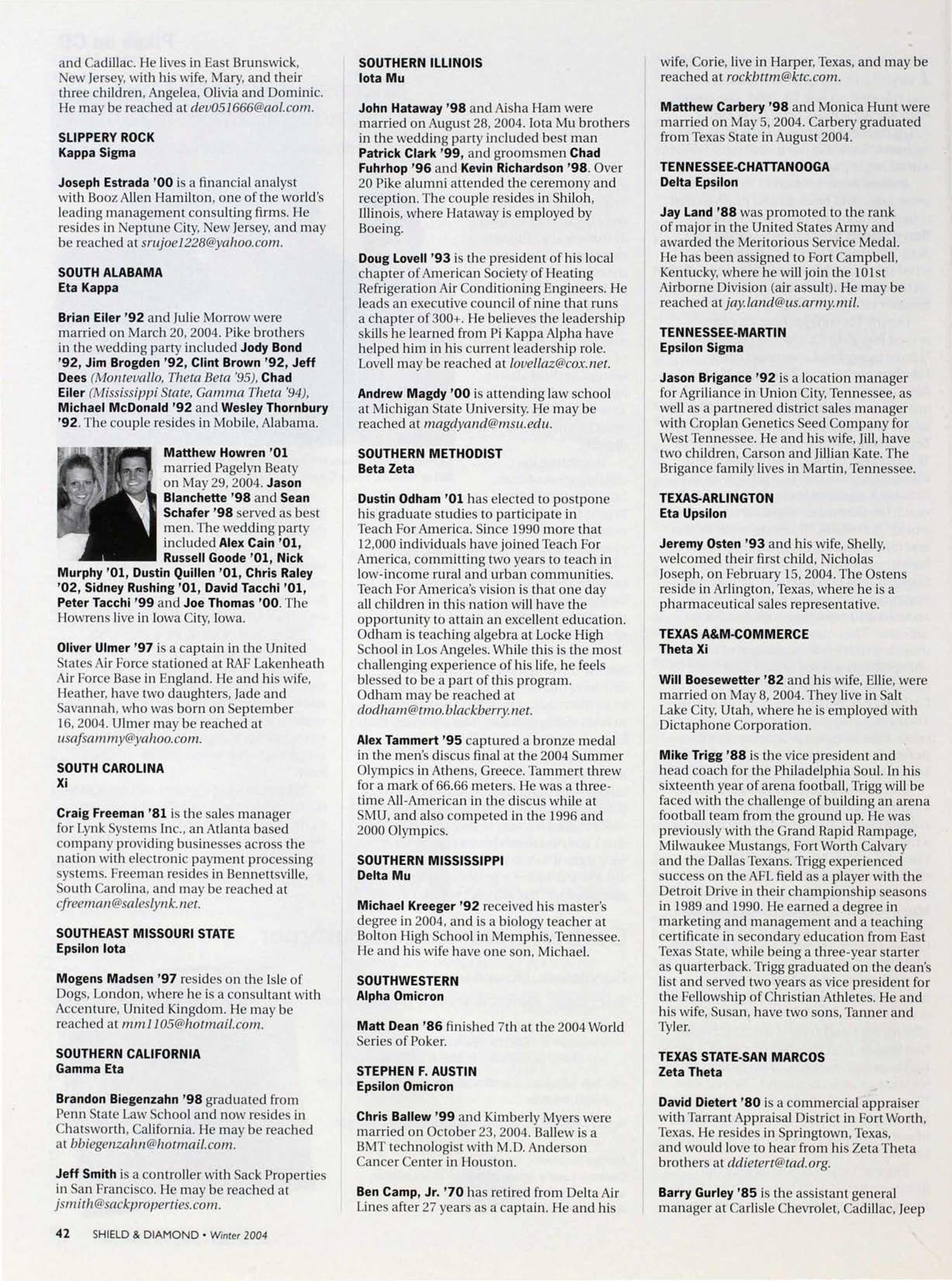 Alumni Notes, Continued, Winter 2004